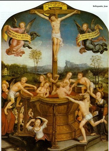 Jan Bellegambe - Misztikus fürdő Jézus vérében (1526)